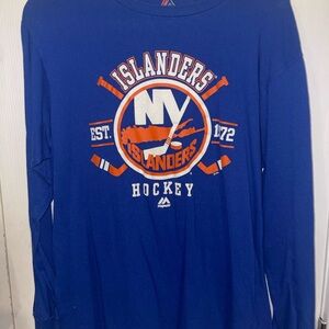 NEW Men’s NHL New York Islanders Majestic Royal Blue Graphic Shirt